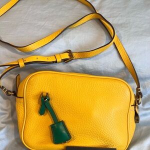 J Crew Yellow Leather Crossbody Bag